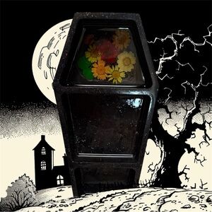 Hand Crafted Black Floral Coffin Decor